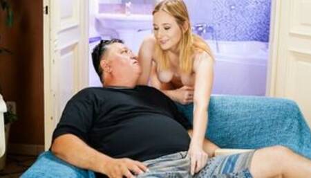 She Takes Care Of Her Sugar Step-Daddy After Showering