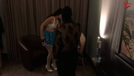 my Toyboy becomes my Caged Cuck in front of another tied up submissive Endurman part 1