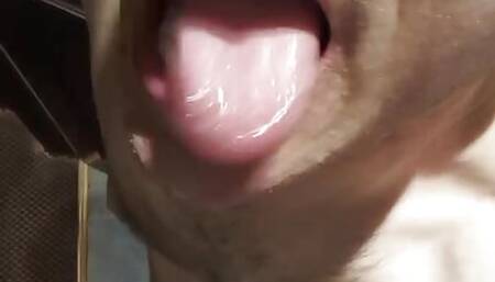 femdom-fucktoy sissy swallows mouth full of cum