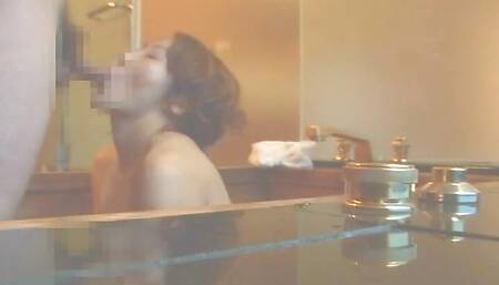 Having hardcore session in bathroom