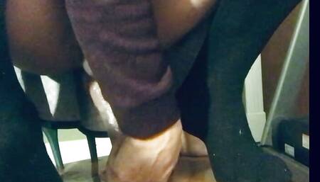 Horny trans slut dildo ride and cum