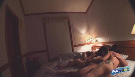Asian FFM Threesome in the Hotel
