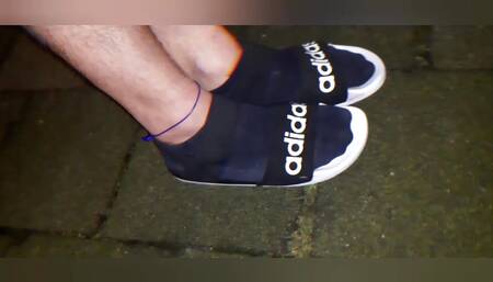 Wearing sport- sandals cool & nice Adidas 2023 sandalki showcase
