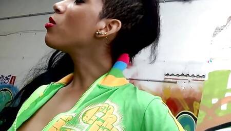 Interracial Anal Sex in an Abandoned Warehouse Makes the Beautiful Ebony Babe Orgasmic and Satisfied