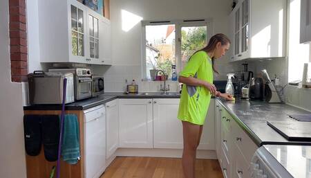 This Housewife Is Only Wearing a T-shirt