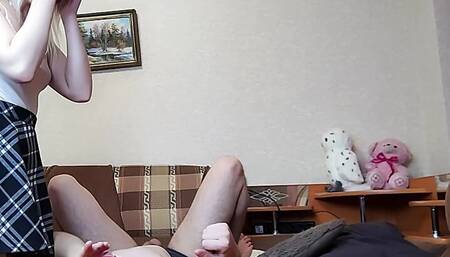 Stepsister dominates, humiliates her stepbrother and is going to make him her cuckold. - Femdom