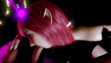 Hot Redhead Elf Sucking Dickgirl Dick in the Club