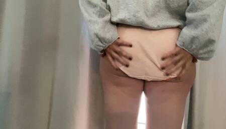 Massaging my big ass and pussy with wedgie
