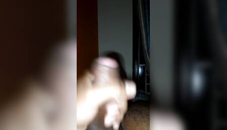 Stroking and cumming on the bed