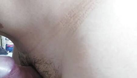 Closeup of my cock cumming after rubbing on the couch