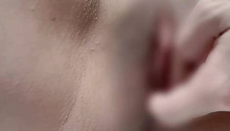 Masturbation that feels too much while making embarrassing sounds