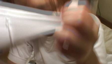 Teen with a short skirt lets older guy fuck her