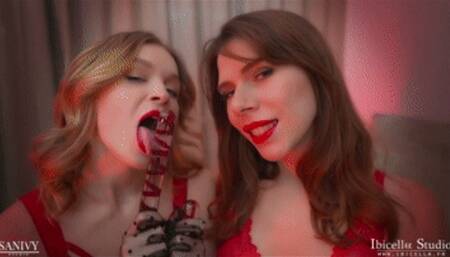 Ass to mouth for our Christmas turkey - Ibicella & Lucy Sanivy (english subtitles)