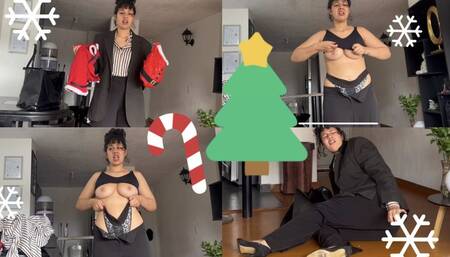 1080P Seamstress embarrassed in job interview at christmas