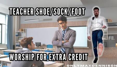 Teacher shoe sock foot worship for extra credit