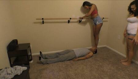 Trampled and Twerked on by 3 Biracial Beauties (Static Angle) - Full HD