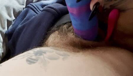 First Time Stretching My Hairy Kitty After Surgery - Huge Dildo & Lush