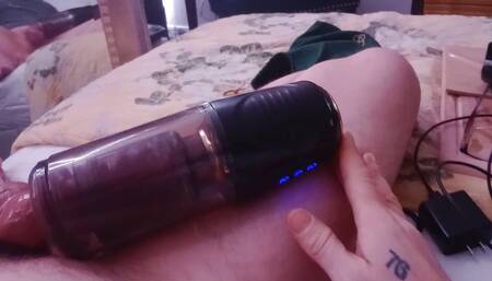 My big cock barely fits in my new toy