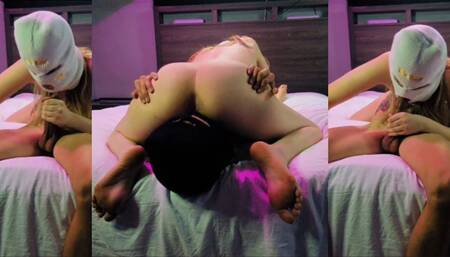 Masked Young Wife Rides On Husbands Face Till I Cummed