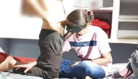 Newly Married Indian Desi Bhabi Sucking Cock Like a Lollipop She Is Hungry for Huge Cock She Want Two Cock but I Have on