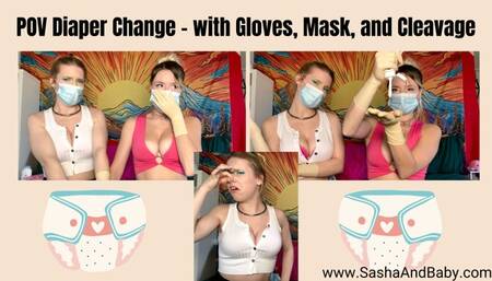 POV Adult Diaper Change POV Face Mask, Latex Gloves, and Cleavage