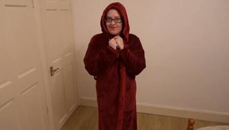 Striptease in dressing gown