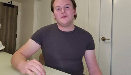 Bi Encouragement in Skintight Latex Trousers