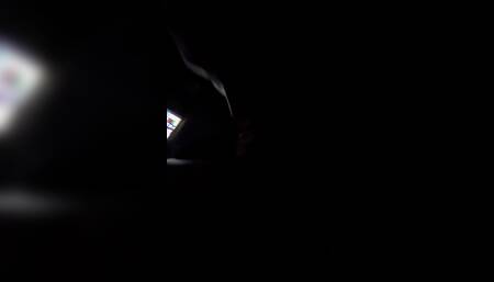 Sucking Huge BBC in the dark sneaky link (gagging and noisy)