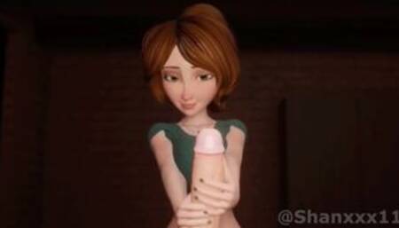 Aunt Cass masturbating a big cock