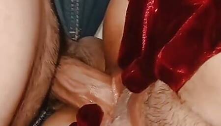 Hijabi pretty hot baby enjoy with Friend.