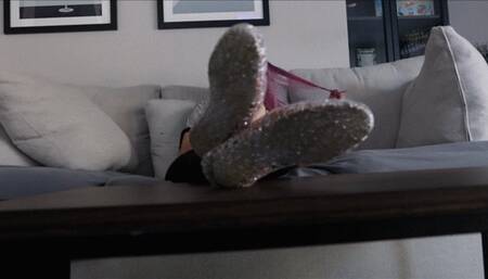 Vicky V and her well worn jelly shoes pre-shipment foot tease (Lower Angle) - Full HD