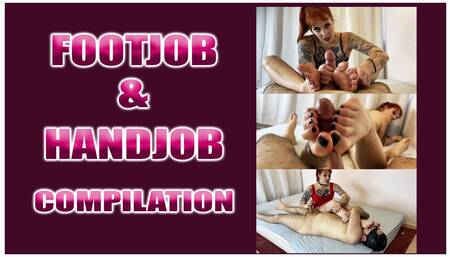 Footjob and handjob compilation