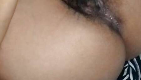 bottle in hairy pussy