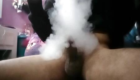 My cock hard while I smoke