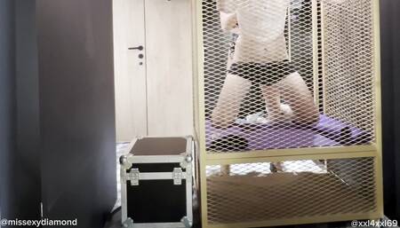 Shemale with huge dick fucks curious slave