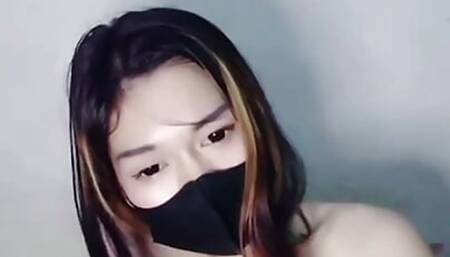 This chick isn't satisfied with being fucked, instead, she masturbates