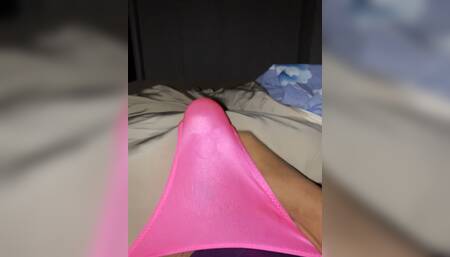 shiny satin thong