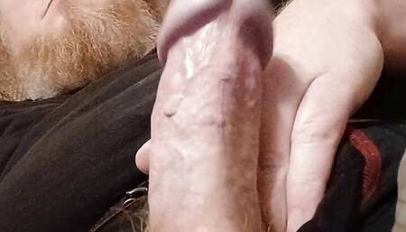 Stroking my Big Cock,  freshly shaved Beard