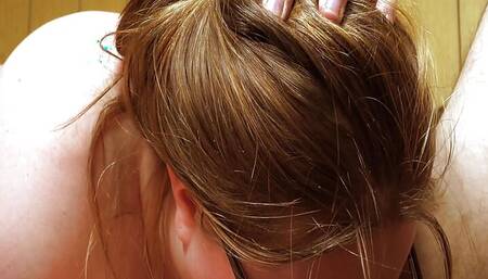 Amateur Teen With Glasses Edges Cock With Her Mouth While On Phone Then Gets Rough Facefuck Drinks Glass Of Cum