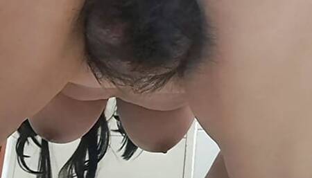 wife showing how she pees and opens her pussy