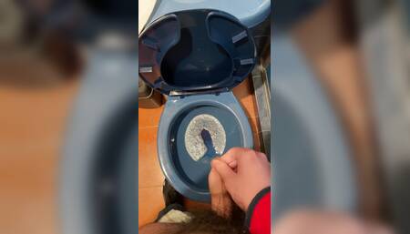 Pee and cum in the WC