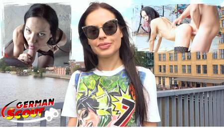 German scout - Skinny milf Allatra pickup and rough fuck at lost place Berlin