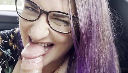 Backseat Blowjob - I Make Him Cum Hard