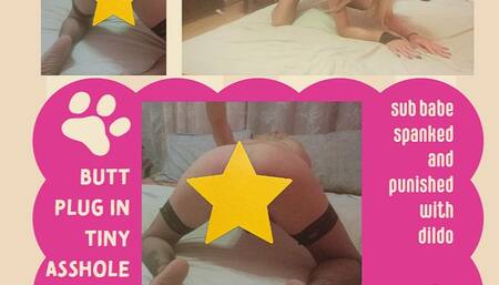 Spanked and punised with dildo ????