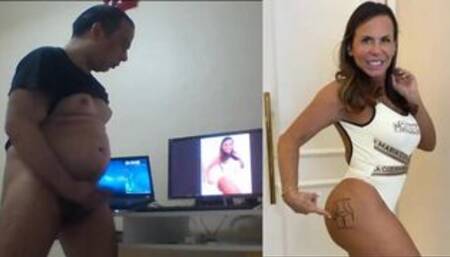 Turkish guy is masturbating to Gretchen's ass photo