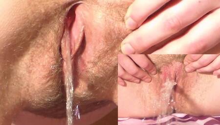 Hairy pissing pussy