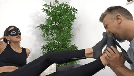 Humiliated under sweaty socks after my workout