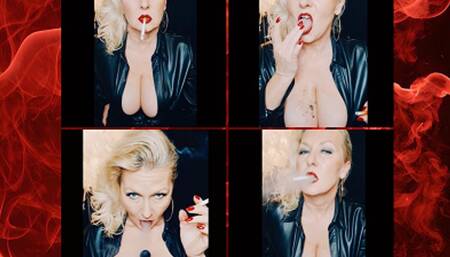 Horny smoking JOI with dildo - come on my ash spit tits