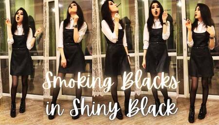 Smoking Blacks in Shiny Black