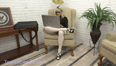 Leg Crossing Secretary Sage Pillar